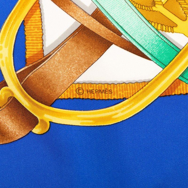 Hermes Carrée 90 Grand Manege Large Keynote Pink Blue Multicolor Silk Women's