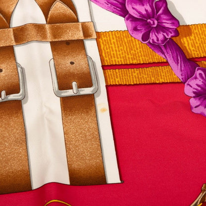 Hermes Carrée 90 Grand Manege Large Keynote Pink Blue Multicolor Silk Women's