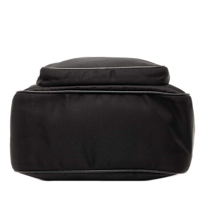 Prada Triangle Logo Plate Handbag Shoulder Bag 2WAY 1bg308 Black Nylon Leather