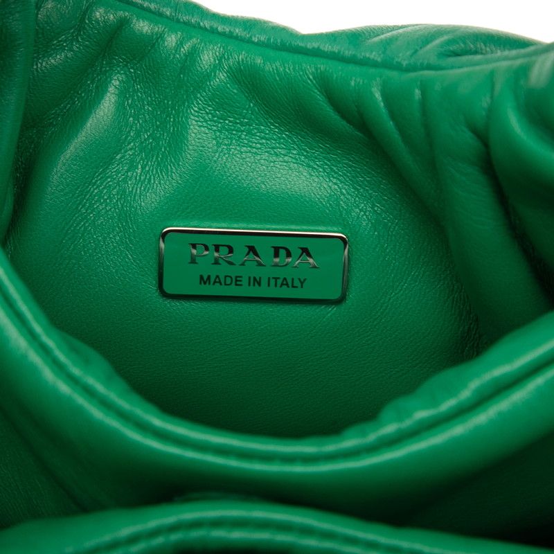 Prada Triangle Logo Plate Mini Handbag Shoulder Bag 2WAY 1ba359 Green Leather