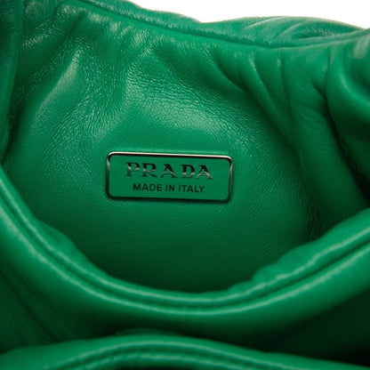 Prada Triangle Logo Plate Mini Handbag Shoulder Bag 2WAY 1ba359 Green Leather