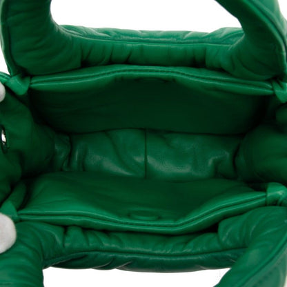 Prada Triangle Logo Plate Mini Handbag Shoulder Bag 2WAY 1ba359 Green Leather