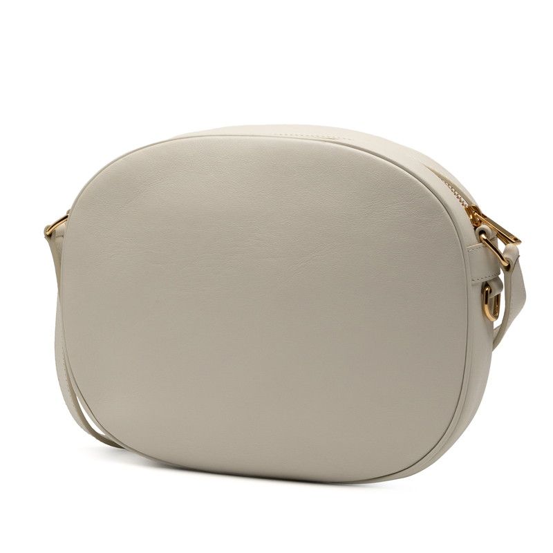 Celine Ccharm Crossbody Shoulder Bag White Leather Women Celine