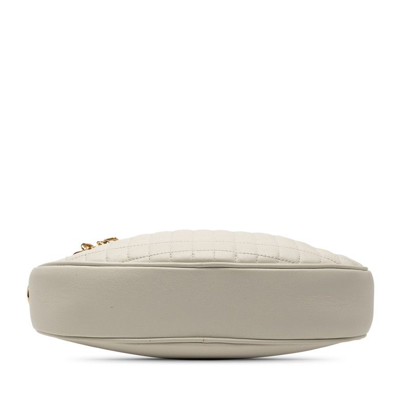 Celine Ccharm Crossbody Shoulder Bag White Leather Women Celine