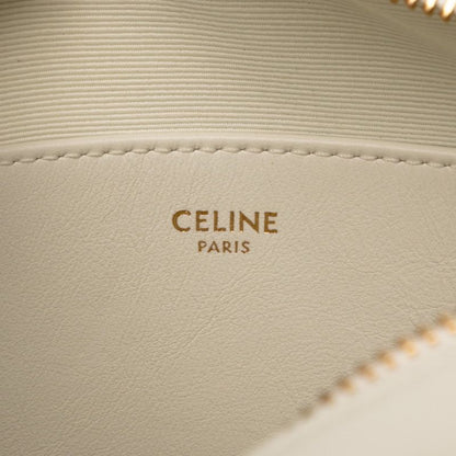 Celine Ccharm Crossbody Shoulder Bag White Leather Women Celine