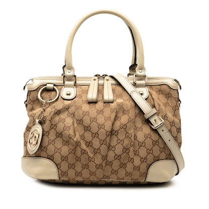 Gucci GG Canvas Sookie Handbag Shoulder Bag 2WAY 247902 Beige Ivory Canvas