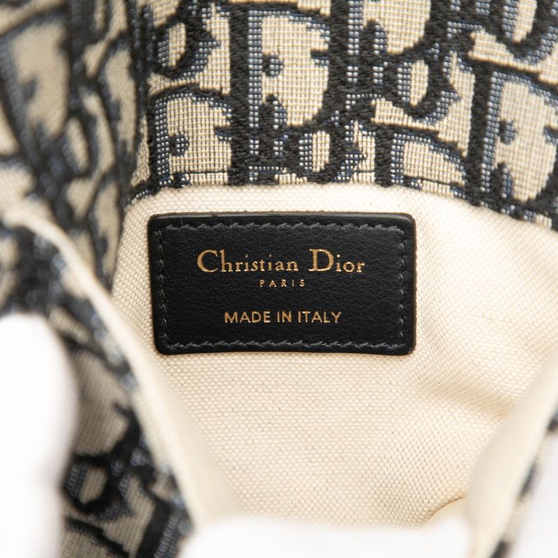 Dior Oblique Saddle Body Bag Waist Bag Navy Beige Canvas Leather Women's Dior