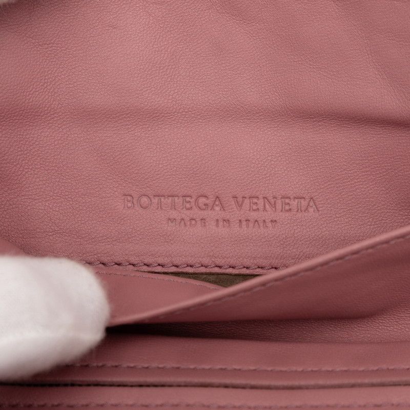 Bottega Veneta Intrecciato Chain Shoulder Bag Pink Leather Women Bottega Veneta