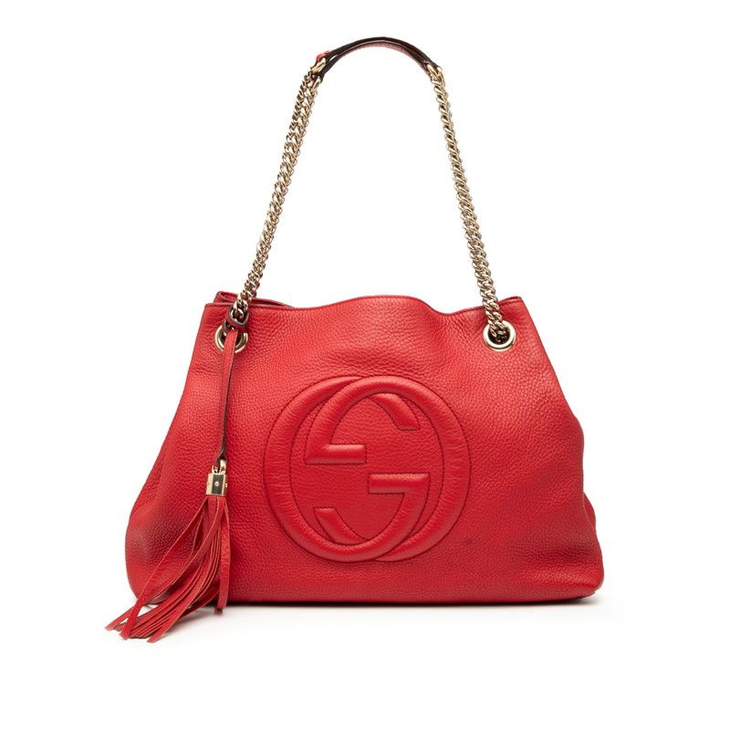 Gucci Soho Chain Shoulder Bag 308982 Red Leather Women's Gucci