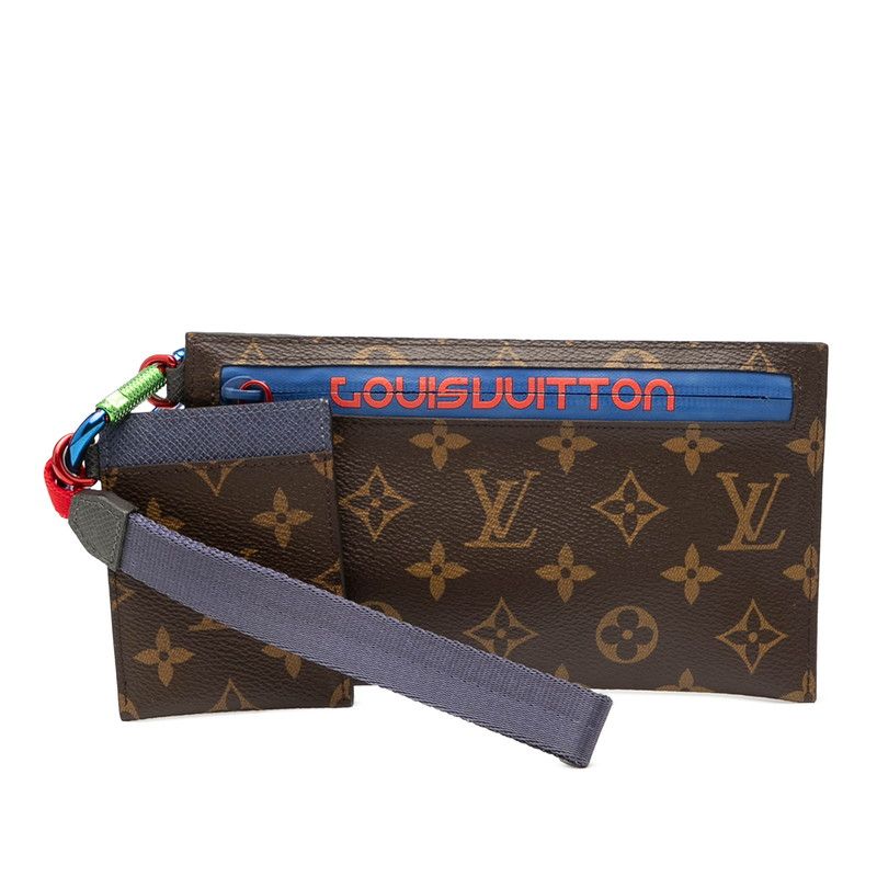 Louis Vuitton Monogram Pacific Ribbon Pouch M63045 Brown PVC Leather Women