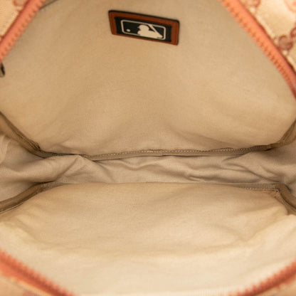 Gucci GG Canvas New York Yankees Backpack 536724 Beige Brown Canvas Leather