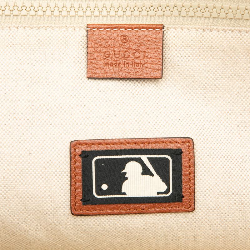 Gucci GG Canvas New York Yankees Backpack 536724 Beige Brown Canvas Leather