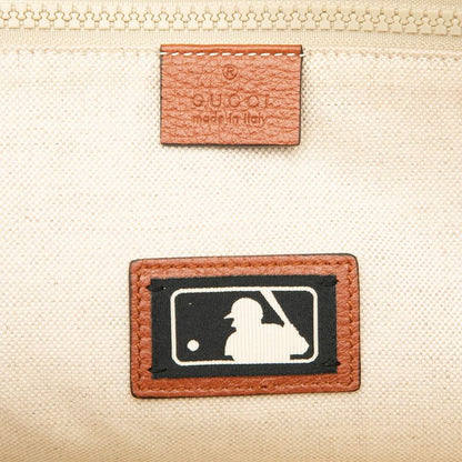 Gucci GG Canvas New York Yankees Backpack 536724 Beige Brown Canvas Leather