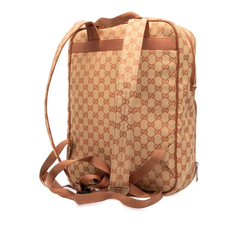 Gucci GG Canvas New York Yankees Backpack 536724 Beige Brown Canvas Leather