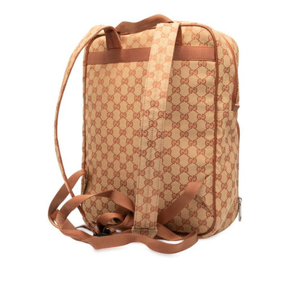 Gucci GG Canvas New York Yankees Backpack 536724 Beige Brown Canvas Leather