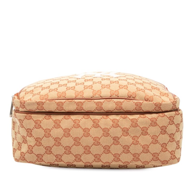 Gucci GG Canvas New York Yankees Backpack 536724 Beige Brown Canvas Leather