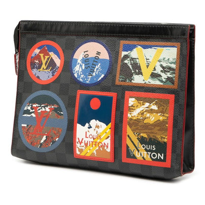 Louis Vuitton Damier Graphite Pochette Voyage MM N60134 Black Multicolor PVC