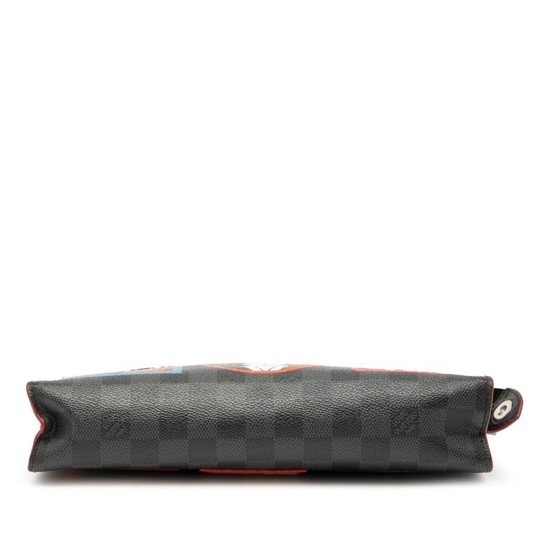 Louis Vuitton Damier Graphite Pochette Voyage MM N60134 Black Multicolor PVC