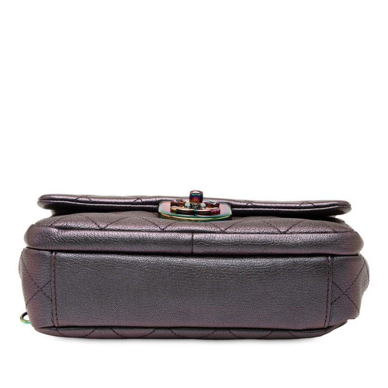 Chanel Matelasse Gradient Metallic Handbag Shoulder Bag 2WAY Purple Leather