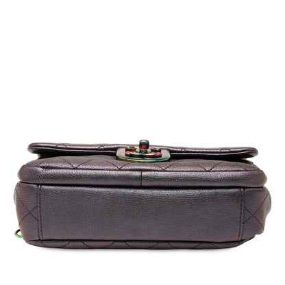 Chanel Matelasse Gradient Metallic Handbag Shoulder Bag 2WAY Purple Leather