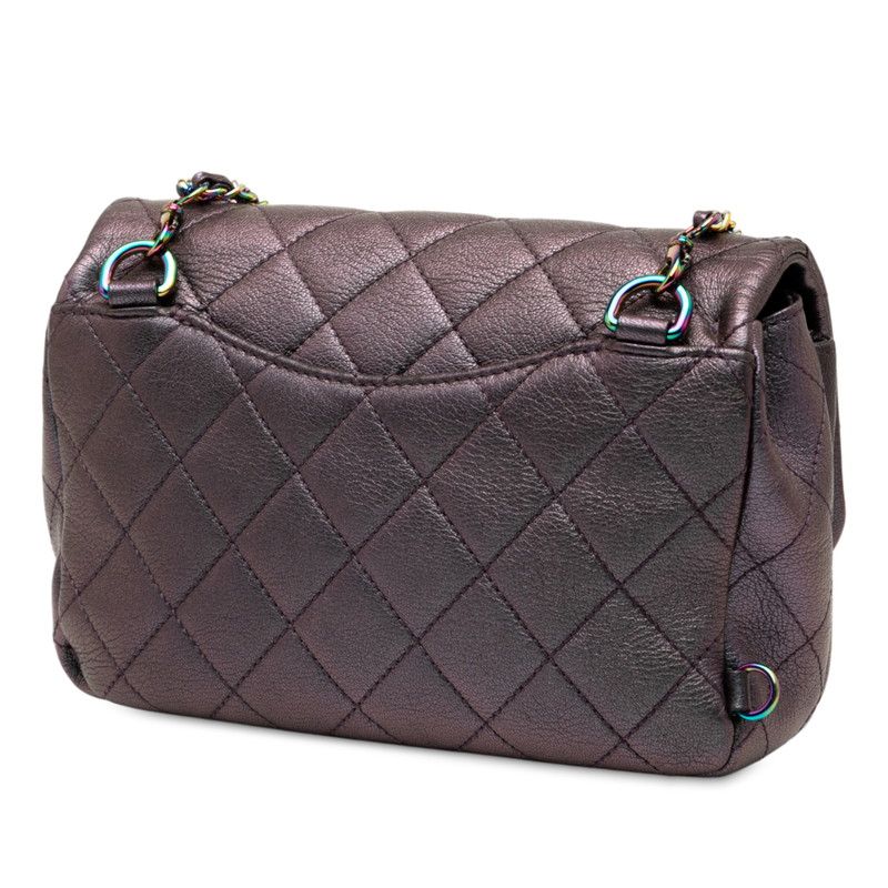 Chanel Matelasse Gradient Metallic Handbag Shoulder Bag 2WAY Purple Leather