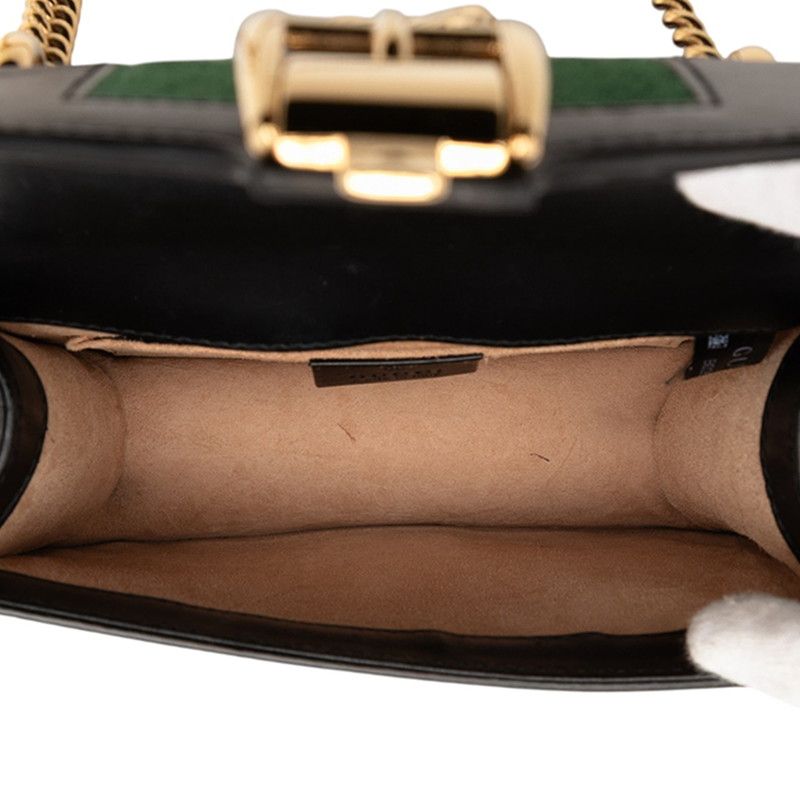 Gucci Sylvie Chain Shoulder Bag 431666 Black Multicolor Leather Women's Gucci