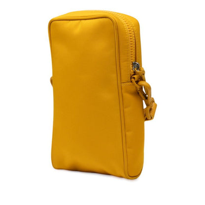 Fendi FF Logo 7as056 Yellow Nylon Leather Women Fendi