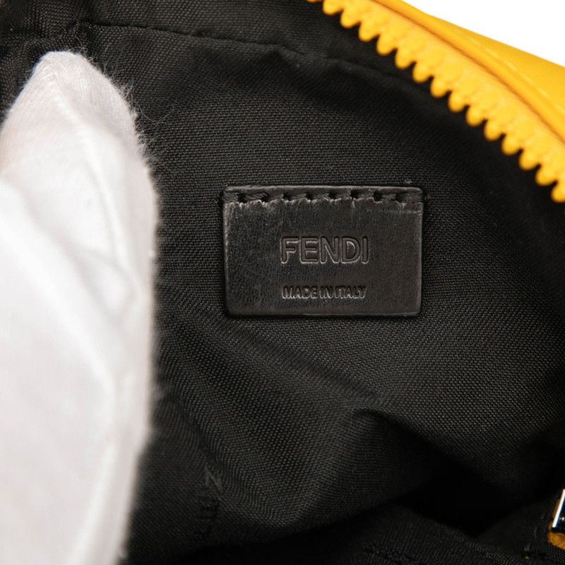 Fendi FF Logo 7as056 Yellow Nylon Leather Women Fendi
