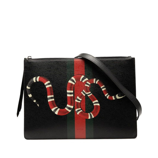 Gucci Sherry Line Clutch Bag Shoulder Bag 429016 Black Multicolor Leather Men's