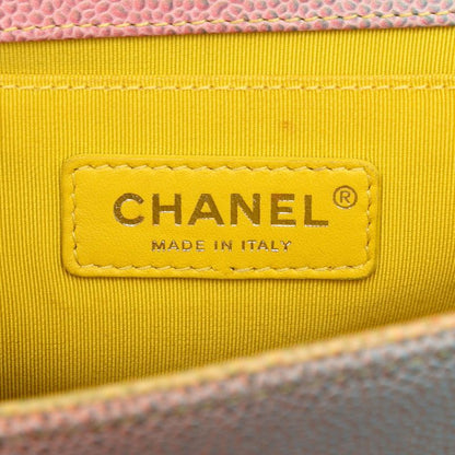Chanel Boy Chanel Coco Mark Chain Shoulder Bag Multicolor Caviar Skin Women