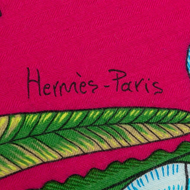 Hermes Carré 140 THE Savana Dance Savannah Dance Large Scarf Stole Blue Purple