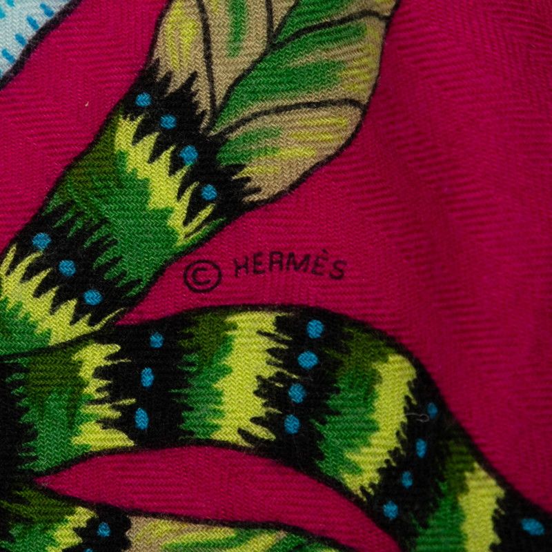Hermes Carré 140 THE Savana Dance Savannah Dance Large Scarf Stole Blue Purple