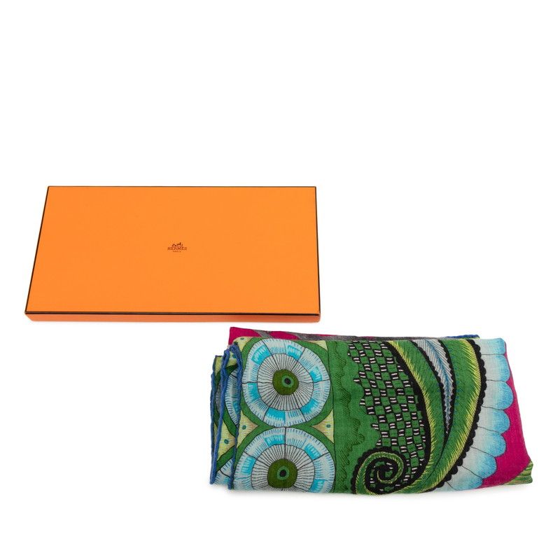 Hermes Carré 140 THE Savana Dance Savannah Dance Large Scarf Stole Blue Purple