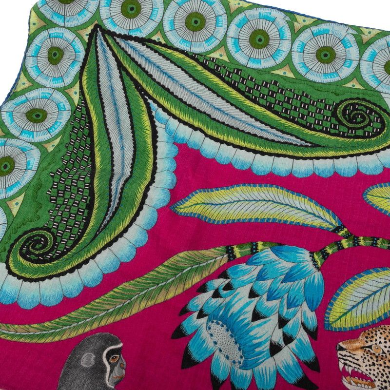 Hermes Carré 140 THE Savana Dance Savannah Dance Large Scarf Stole Blue Purple