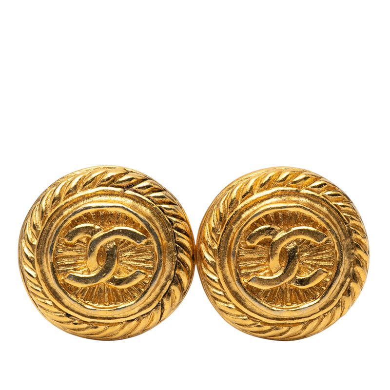 Chanel Coco Mark Round Gold Plated Ladies Chanel