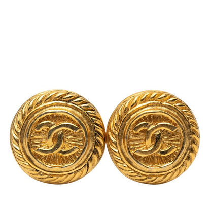 Chanel Coco Mark Round Gold Plated Ladies Chanel