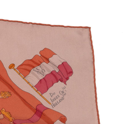 Hermes Carre 90 Pavois Ship Flag Brown Multicolor Silk Women Hermes