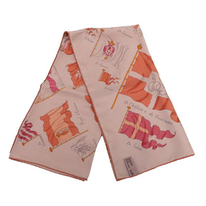 Hermes Carre 90 Pavois Ship Flag Brown Multicolor Silk Women Hermes