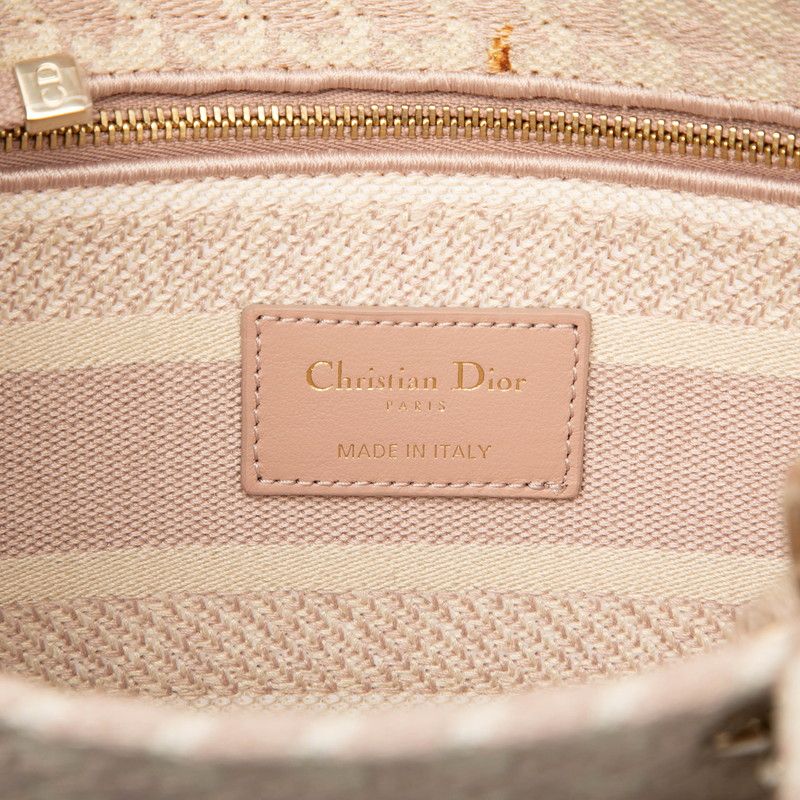 Dior Lady D-light Houndstooth Staggered Handbag Shoulder Bag 2WAY Pink White