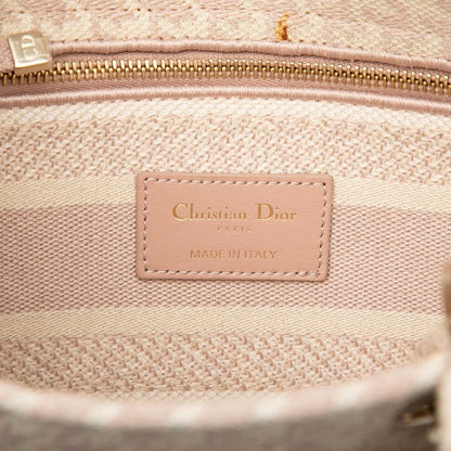 Dior Lady D-light Houndstooth Staggered Handbag Shoulder Bag 2WAY Pink White