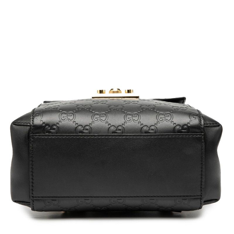 Guccissima Padlock Backpack 498194 Black Leather Women's Gucci