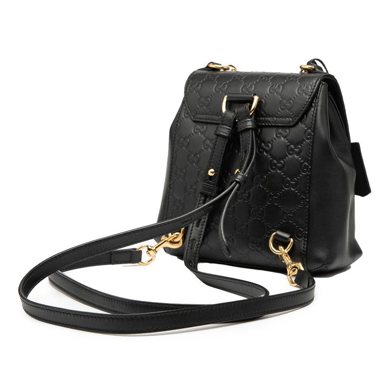Guccissima Padlock Backpack 498194 Black Leather Women's Gucci