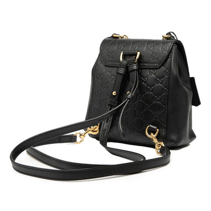 Guccissima Padlock Backpack 498194 Black Leather Women's Gucci