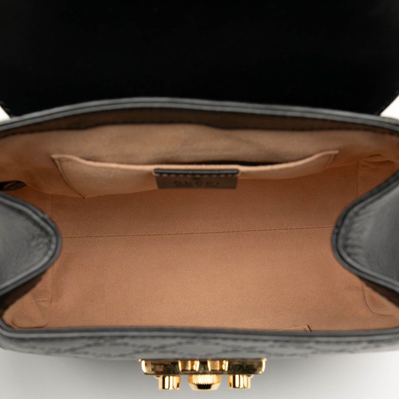 Guccissima Padlock Backpack 498194 Black Leather Women's Gucci