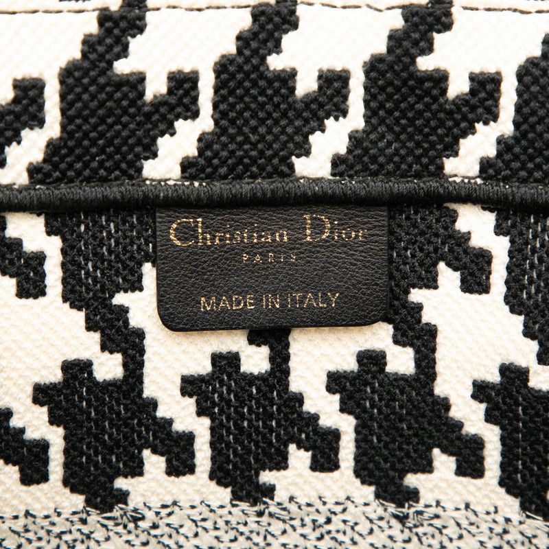 Dior Book Tote Medium Staggered Handbag Tote Bag Black White Canvas Women's Dior