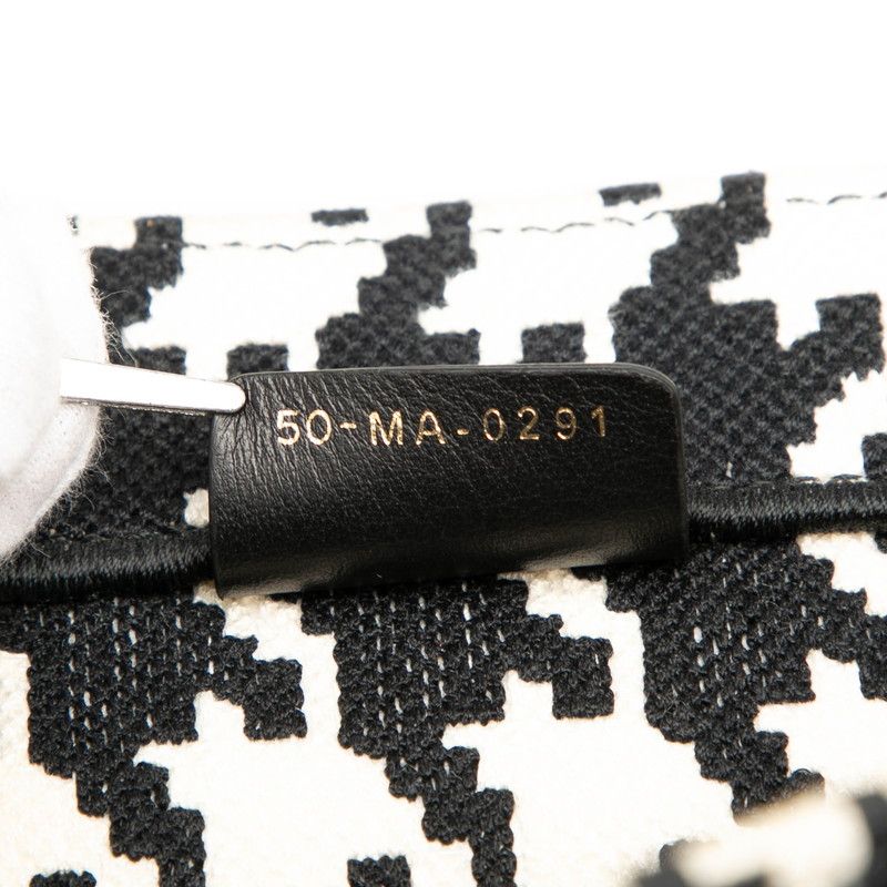 Dior Book Tote Medium Staggered Handbag Tote Bag Black White Canvas Women's Dior