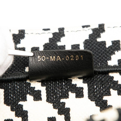 Dior Book Tote Medium Staggered Handbag Tote Bag Black White Canvas Women's Dior