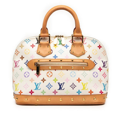 Louis Vuitton Monogram Multicolor Alma M92647 Bronze White PVC Leather Women