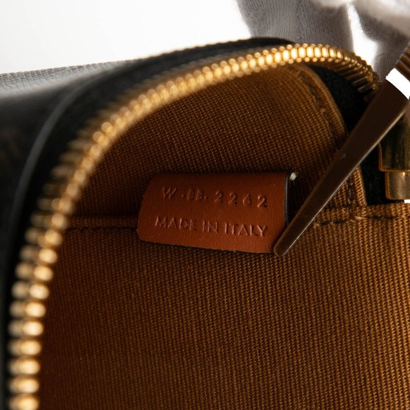 Celine Triomphe Vanity Bag Shoulder Bag 2WAY Black Brown PVC Leather Women