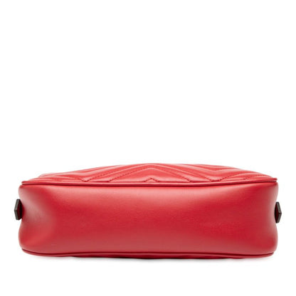 Gucci GG Marmont Crossbody Chain Shoulder Bag 447632 Red Leather Ladies Gucci